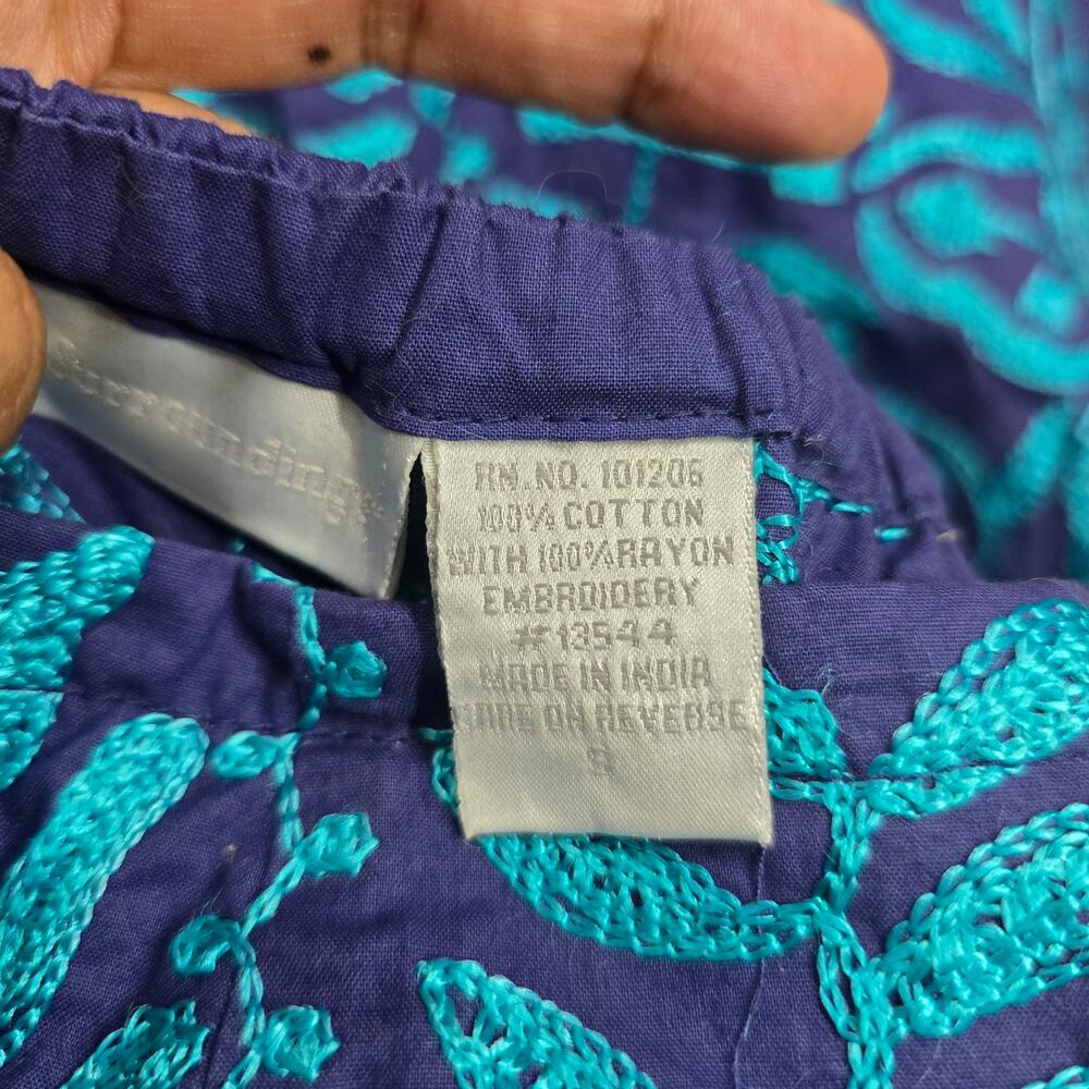 Soft Surroundings Purple and Turquoise Embroidered Maxi Skirt Small - Picture 6 of 6